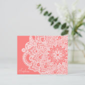 Kute trendy flower henna hand getrokken design briefkaart (Staand voorkant)
