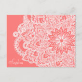 Kute trendy flower henna hand getrokken design briefkaart (Voorkant)