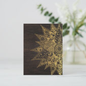 Kute trendy flower henna hand getrokken design briefkaart (Staand voorkant)