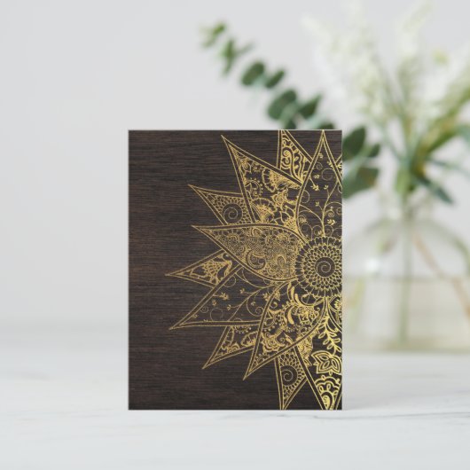 Kute trendy flower henna hand getrokken design briefkaart (Staand voorkant)