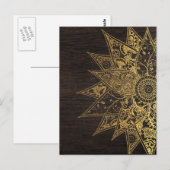 Kute trendy flower henna hand getrokken design briefkaart (Voorkant / Achterkant)