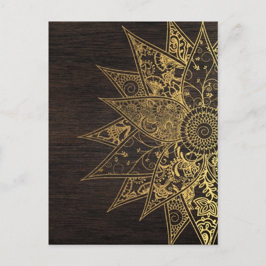 Kute trendy flower henna hand getrokken design briefkaart (Voorkant)