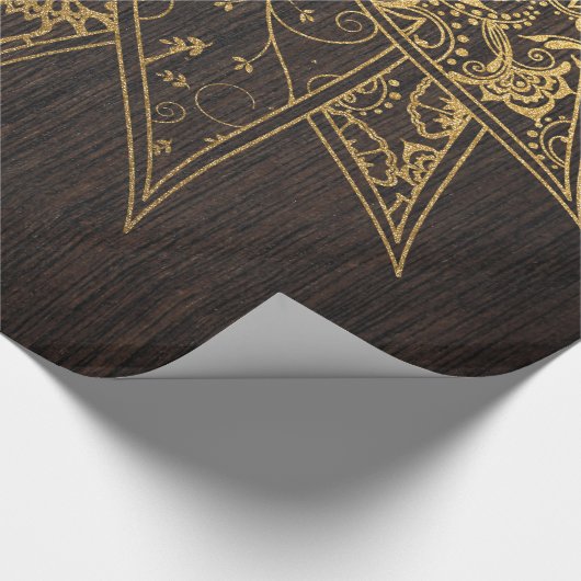 Kute trendy flower henna hand getrokken design cadeaupapier (Hoek)