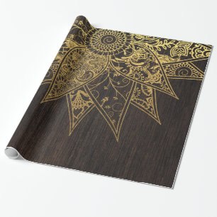 Kute trendy flower henna hand getrokken design cadeaupapier
