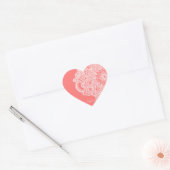 Kute trendy flower henna hand getrokken design hart sticker (Envelop)