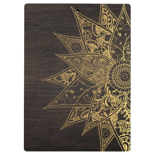 Kute trendy flower henna hand getrokken design klembord (Achterkant)