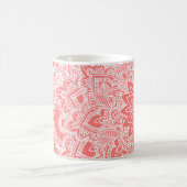 Kute trendy flower henna hand getrokken design koffiemok (Center)