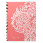 Kute trendy flower henna hand getrokken design notitieboek (Voorkant)