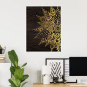Kute trendy flower henna hand getrokken design poster (Thuiskantoor)
