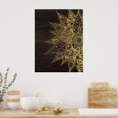 Kute trendy flower henna hand getrokken design poster (Keuken)