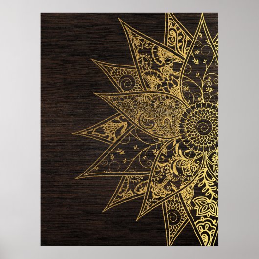 Kute trendy flower henna hand getrokken design poster (Voorkant)