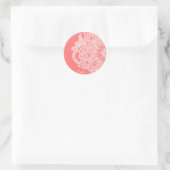 Kute trendy flower henna hand getrokken design ronde sticker (Tas)