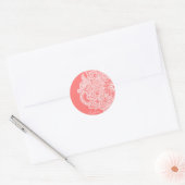 Kute trendy flower henna hand getrokken design ronde sticker (Envelop)