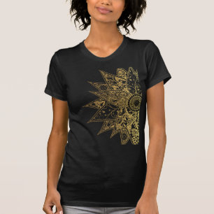 Kute trendy flower henna hand getrokken design t-shirt
