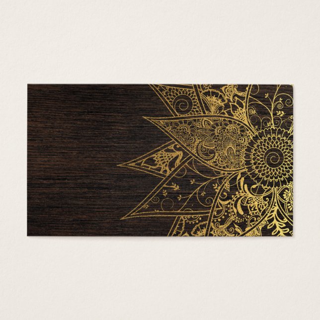 Kute trendy flower henna hand getrokken design visitekaartjes (Voorkant)