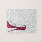 Kute trendy girly elegant "Ik hou van je" hoge hak Legpuzzel (Horizontaal)
