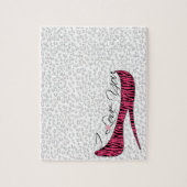 Kute trendy girly elegant "Ik hou van je" hoge hak Legpuzzel (Verticaal)