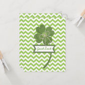 Kute trendy girly "Good Luck" vier bladklaver Kaart (Voorkant / Achterkant in situ)