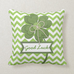 Kute trendy girly "Good Luck" vier bladklaver Kussen