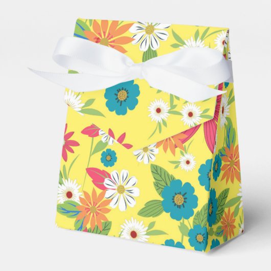 Kute trendy girly kleuren bloempatroon bedankdoosjes (Voorkant Zijde)