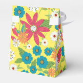 Kute trendy girly kleuren bloempatroon bedankdoosjes (Achterkant)