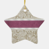 Kute trendy girly  monogram witte kant keramisch ornament (Achterkant)