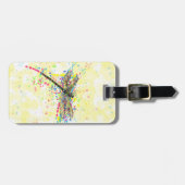 Kute trendy girly waterverf splatters dragonfly bagagelabel (Voorkant horizontaal)