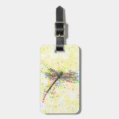 Kute trendy girly waterverf splatters dragonfly bagagelabel (Voorkant verticaal)