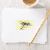 Kute trendy girly waterverf splatters dragonfly etiket (Insitu)