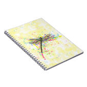 Kute trendy girly waterverf splatters dragonfly notitieboek (Rechterzijde)