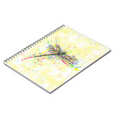 Kute trendy girly waterverf splatters dragonfly notitieboek (Linkerzijde)