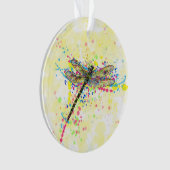 Kute trendy girly waterverf splatters dragonfly ornament (voorkant)