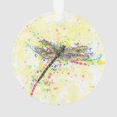 Kute trendy girly waterverf splatters dragonfly ornament (achterkant)