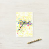 Kute trendy girly waterverf splatters dragonfly post-it® notes (Op bureau)