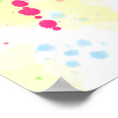 Kute trendy girly waterverf splatters dragonfly poster (Hoek)
