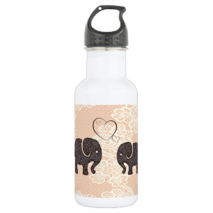 Kute trendy lace Elephants uit liefde Waterfles