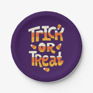 Kute Trick or treat Halloween Paper Borden Papieren Bordje