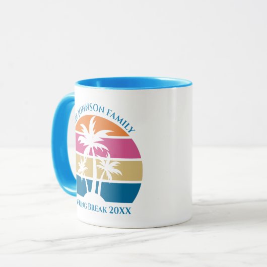 Kute Tropical Sunset Palm Tree Custom Beach House Mok (Voorkant links)
