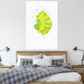 Kute tropische loof met één lijn canvas afdruk (Insitu (Slaapkamer))