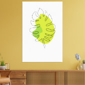 Kute tropische loof met één lijn canvas afdruk (Insitu (Woonkamer))