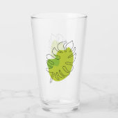 Kute tropische loof met één lijn glas (Achterkant)