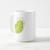 Kute tropische loof met één lijn koffiemok (Voorkant links)