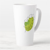 Kute tropische loof met één lijn latte mok (Rechterhoek)