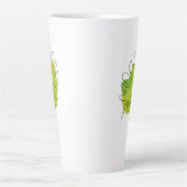 Kute tropische loof met één lijn latte mok (Voorkant)