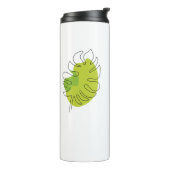 Kute tropische loof met één lijn thermosbeker (Gedraaid links)