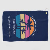 Kute Tropische strand palmboom - Aangepast strand Golfhanddoek (Horizontaal)