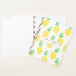 Kute tropische Waterverf anananasle Gold Sparkles Planner