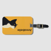 Kute Tuxedo Kat Personaliseer Bagagelabel (Voorkant (horizontaal))