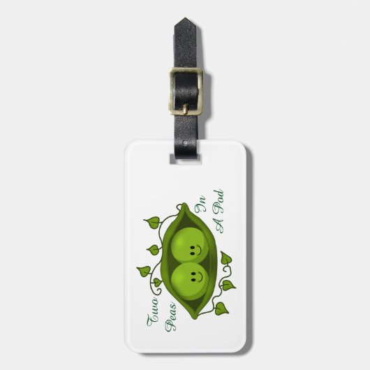 Kute Twee erwten in een Pod op maat Bagagelabel (Voorkant verticaal)