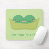 Kute twee erwten in een pod voor mama muismat (Met muis)